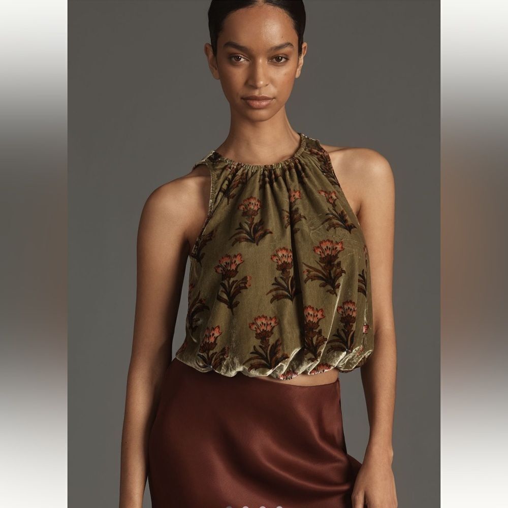 Anthropologie bubble velvet tank
